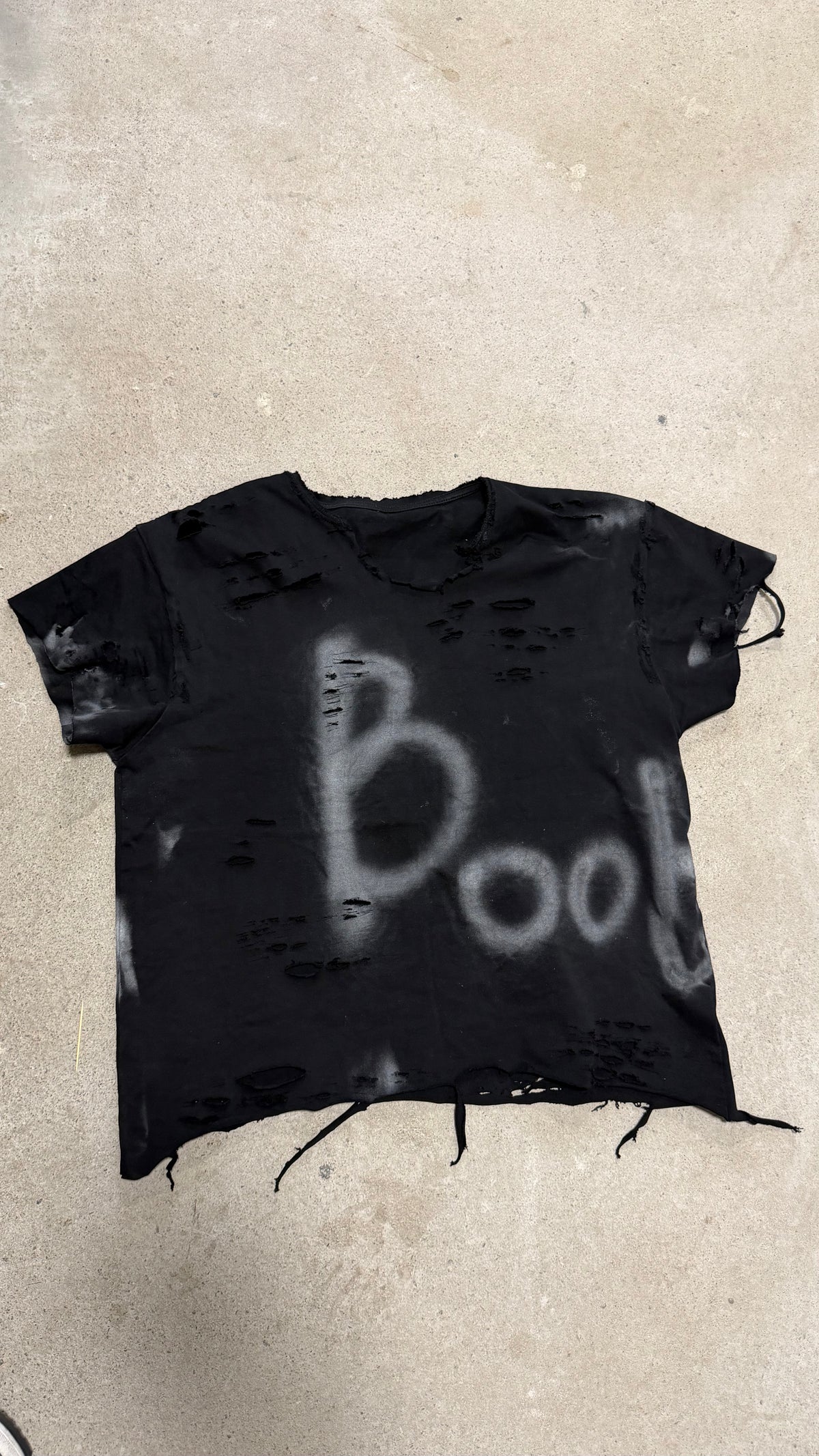 Distressed Airbrushed Tee — Black