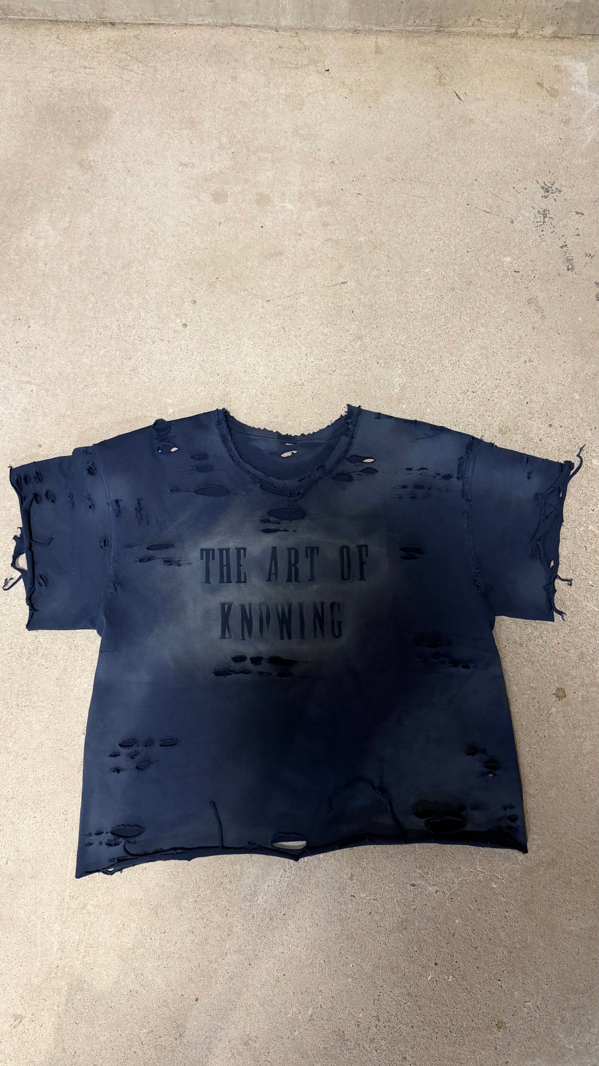 The Art of Knowing Distressed Tee — Navy