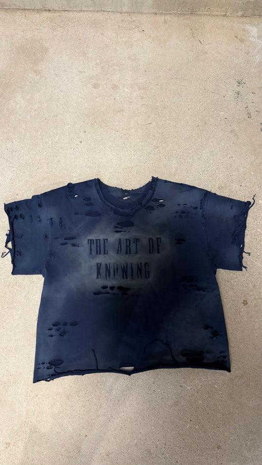 The Art of Knowing Distressed Tee — Navy