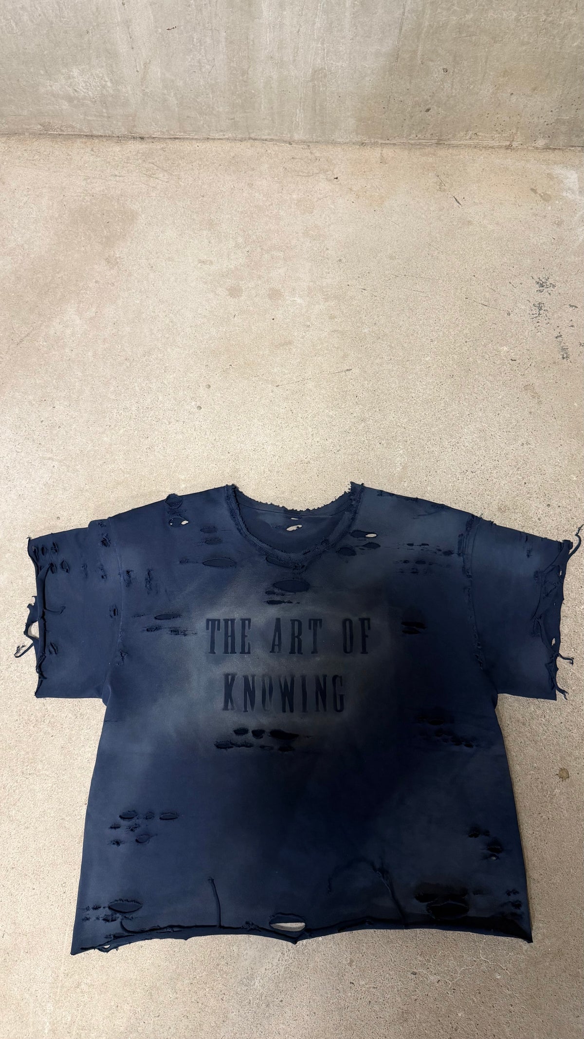 The Art of Knowing Distressed Tee — Navy