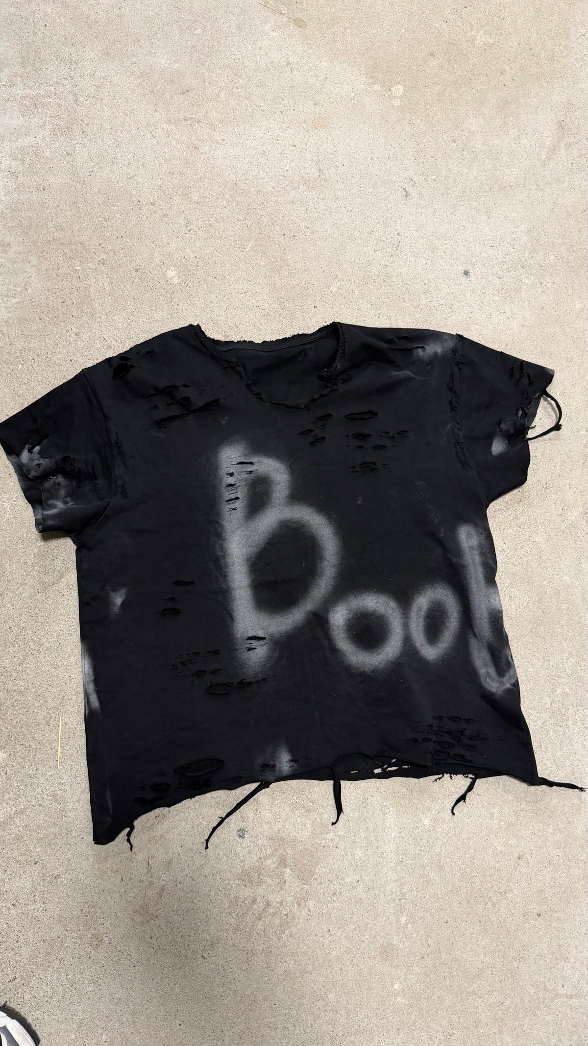 Distressed Airbrushed Tee — Black