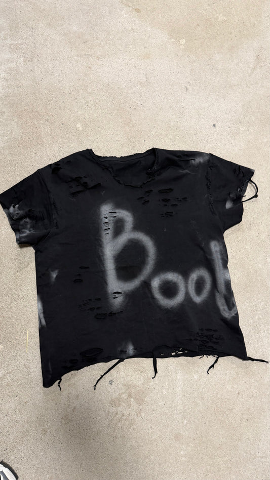 Distressed Airbrushed Tee — Black