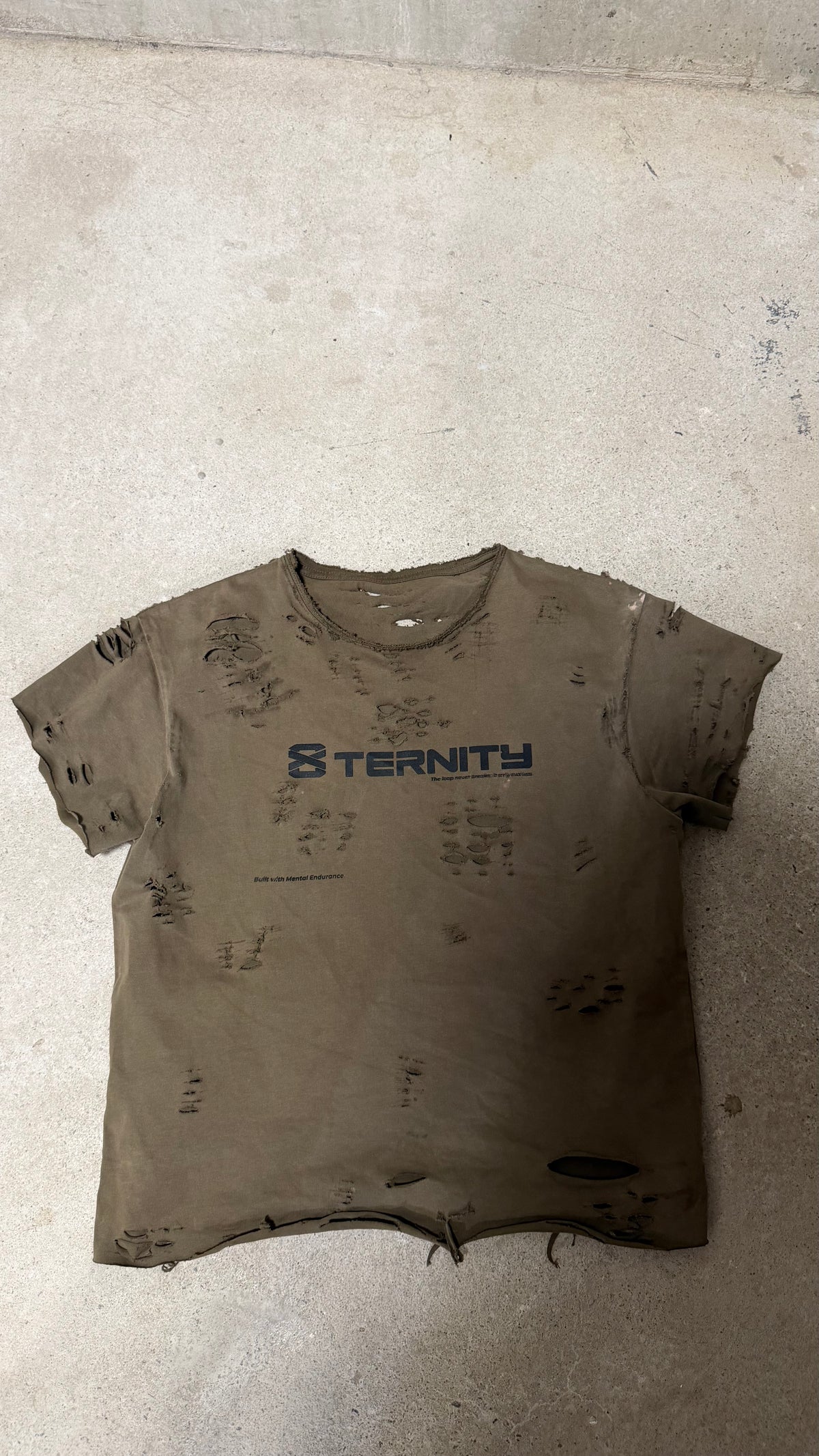 8TERNITY Core Logo Tee — Distressed Olive
