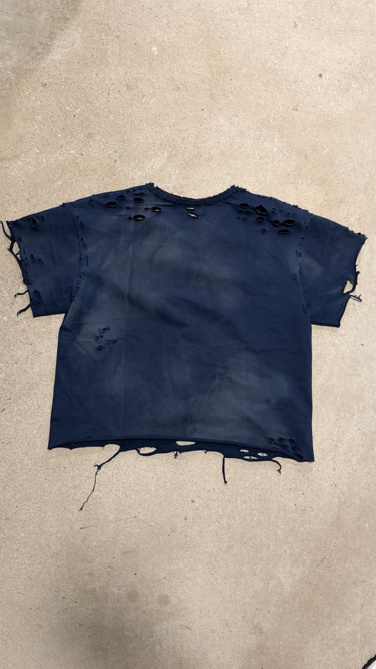 The Art of Knowing Distressed Tee — Navy